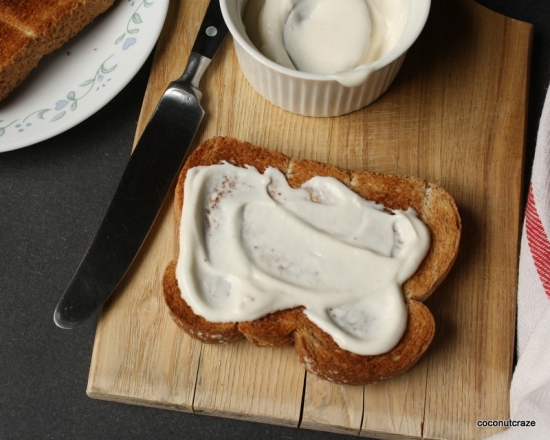 Vegan mayonnaise on bread